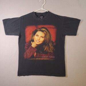 Vintage 1998 Shania Twain Tour Shirt Mens Medium Black Graphic Country Music Tee